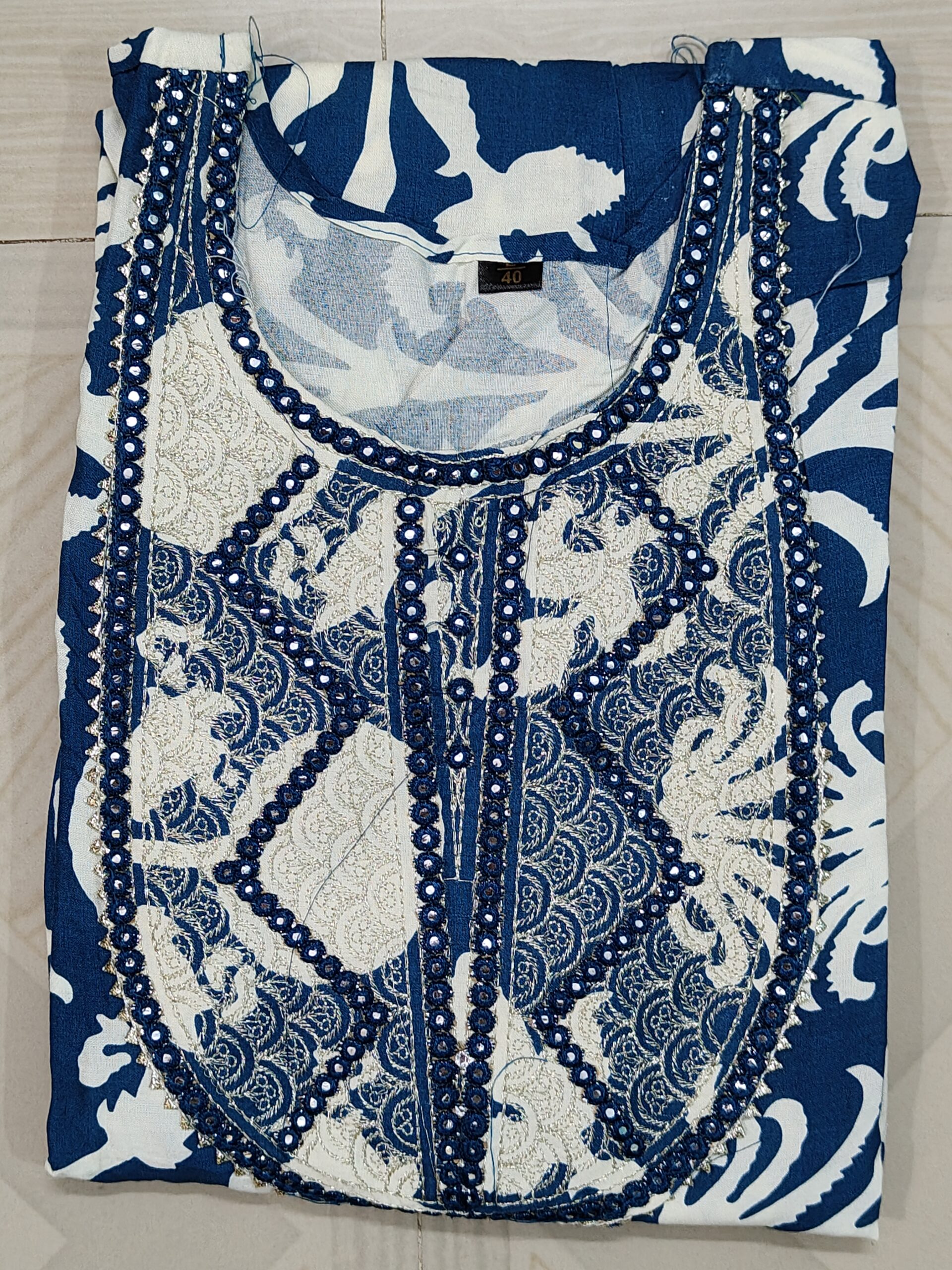 anarkali kurti with gota border