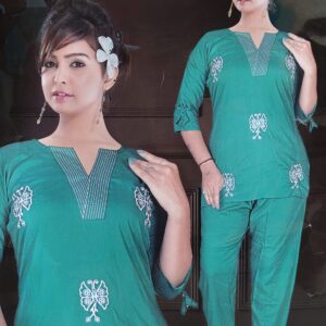 designer embroidery short coat set