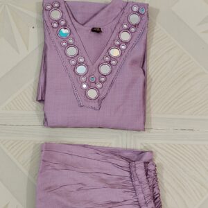 mirror work coat set