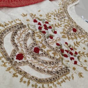 heavy hand work 3 pc set with Banarasi dupatta